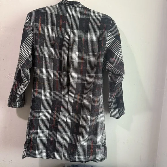Vintage Plaid Open Front Oversize Blazer - Picture 2 of 3